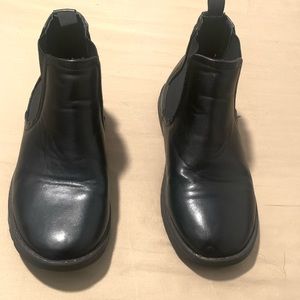 Black Leather Ankle Boots For Kids